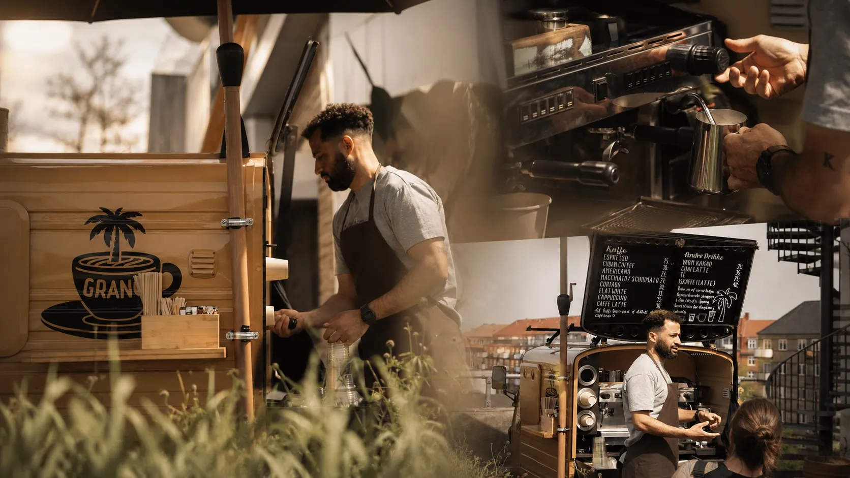 GRANŌ baristaer brygger kaffe ved kaffevognen
